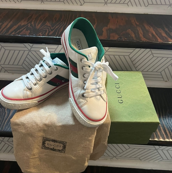 Authentic Gucci 1977 Tennis Shoes (White) - Picture 1 of 7